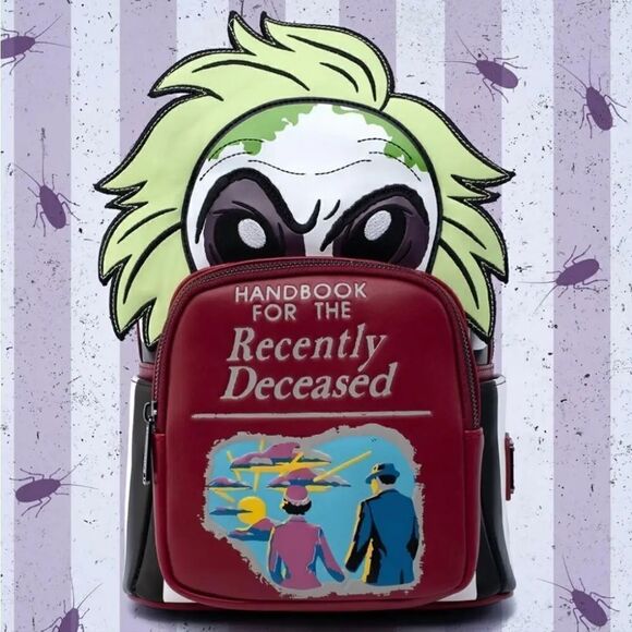 Loungefly Handbook for the Recently Deceased Beetlejuice Mini Backpack - Picture 1 of 12